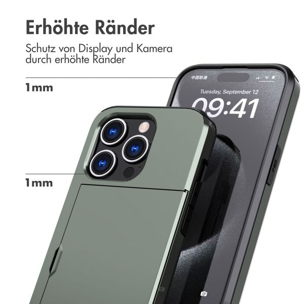 imoshion Backcover mit Kartenfach für das iPhone 15 Pro - Dunkelgrün