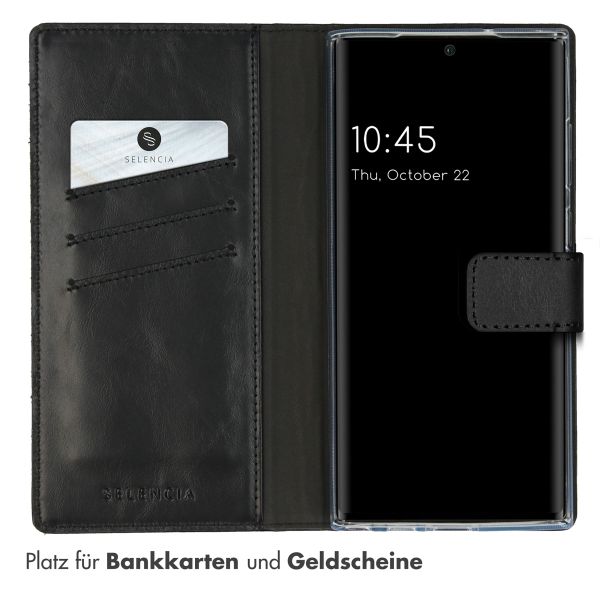 Selencia Echtleder Klapphülle Samsung Galaxy S23 Ultra - Schwarz