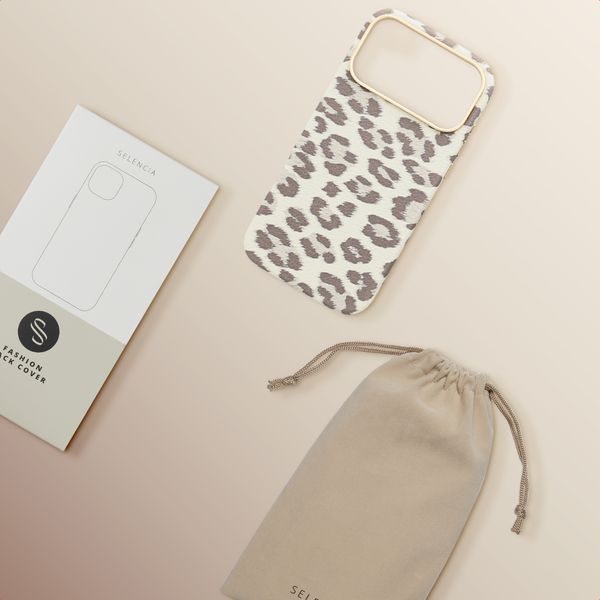 Selencia Sabi Backcover Leopardenmuster mit MagSafe Apple iPhone 17 Pro Max - Soft Ivory