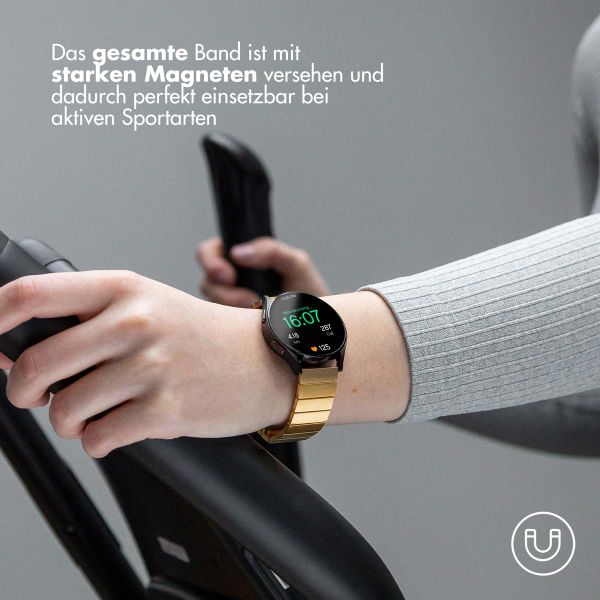 Selencia Edelstahl Magnetarmband für das Apple Watch Series 1 bis 9 / SE (38/40/41 mm) | Series 10 / 11 (42 mm) - Gold