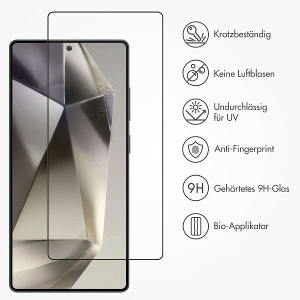 Accezz Vollflächige Schutzfolie aus gehärtetem Glas mit Applikator für das Samsung Galaxy S25 Ultra