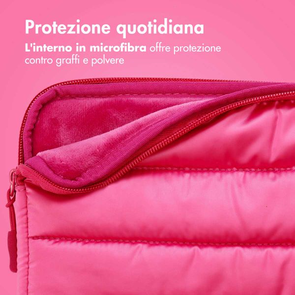 imoshion Puffer Laptop Hülle 13-14 Zoll - Laptop Sleeve - Hot Pink