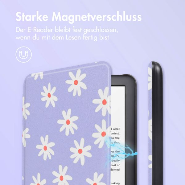 imoshion Design Slim Hard Case Klapphülle Amazon Kindle (2024) / Amazon Kindle (2022) 11th gen - Flowers Distance