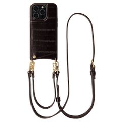 Selencia Nova Echtleder Backcover mit Kartenhalter Apple iPhone 14 Pro - Dark Chocolate