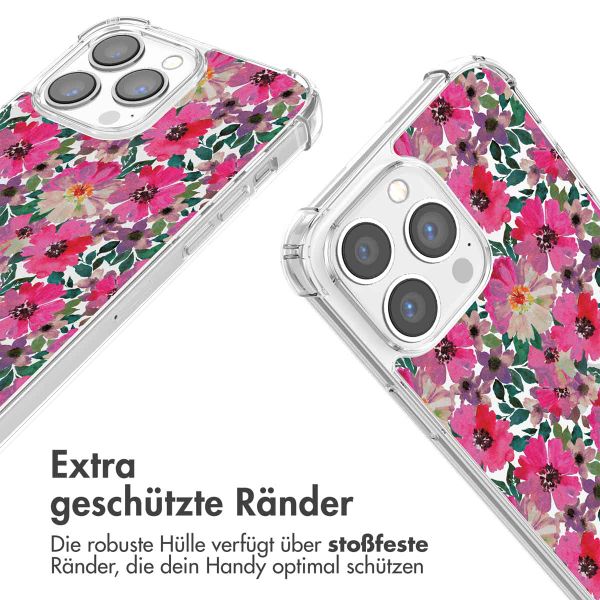 imoshion Design Hülle mit Band Apple iPhone 13 Pro - Flower Water
