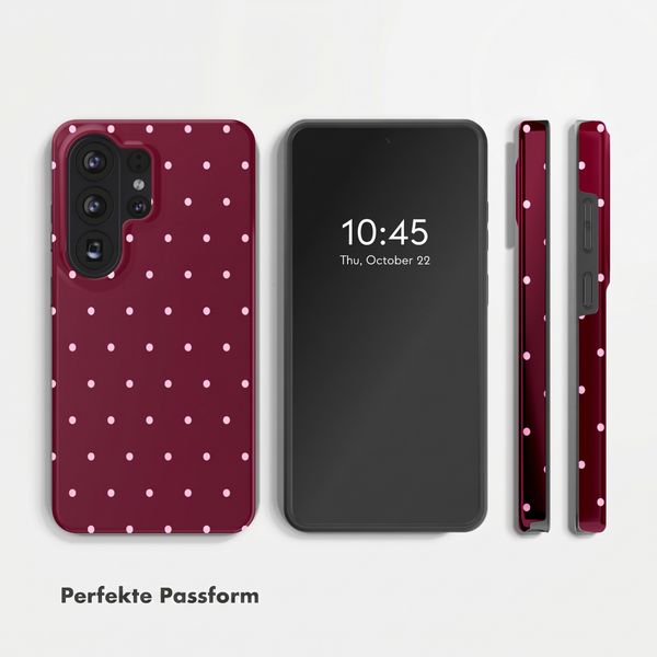 Selencia Vivid Rückabdeckung mit MagSafe Samsung Galaxy S26 Ultra - Happy Dots Burgundy