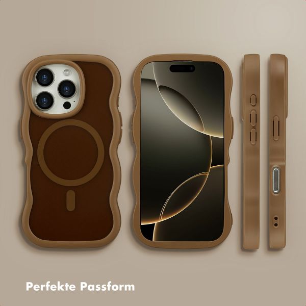 Selencia Wavy Backcover mit MagSafe Apple iPhone 16 Pro - Mocha Brown