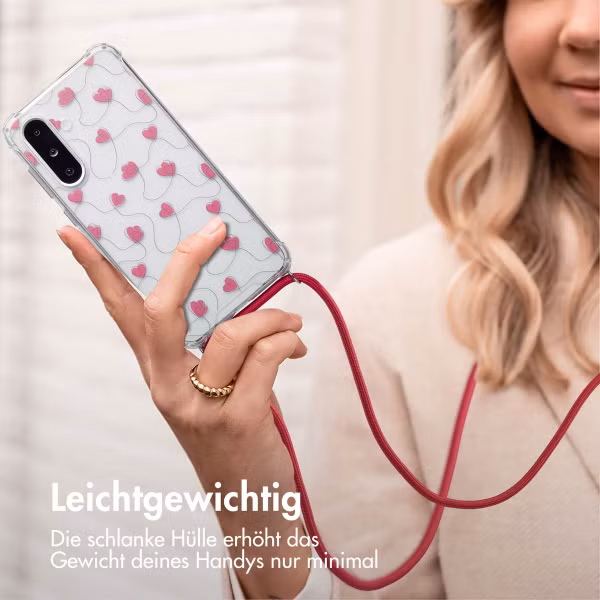 imoshion Design Hülle mit Band Samsung Galaxy A26 - Dusty Rose Connected Hearts