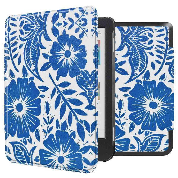imoshion Design Slim Hard Case Klapphülle Kobo Clara Colour / BW - Flower Tile