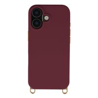 Selencia Rivièra Backcover mit MagSafe mit abnehmbaren Haken Apple iPhone 16 - Bold Burgundy