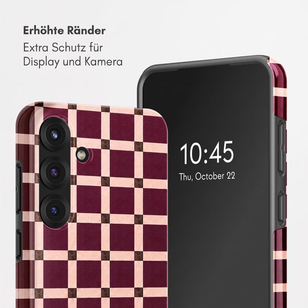 Selencia Vivid Back Cover Samsung Galaxy S25 - Check This Burgundy