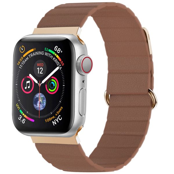 imoshion Magnetlederarmband für das Apple Watch Series 1-9 / SE - 38/40/41 mm / Series 10 - 42 mm - Braun