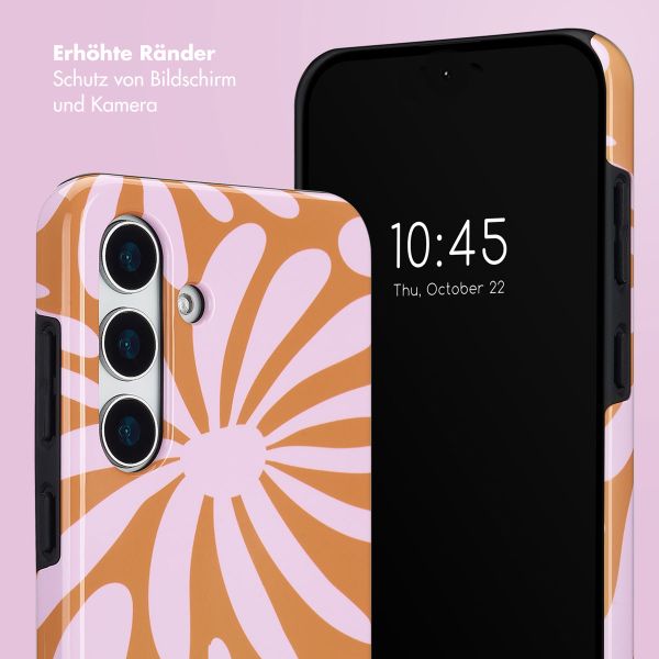 Selencia Vivid Tough Back Cover für das Samsung Galaxy S25 - Modern Bloom Pink