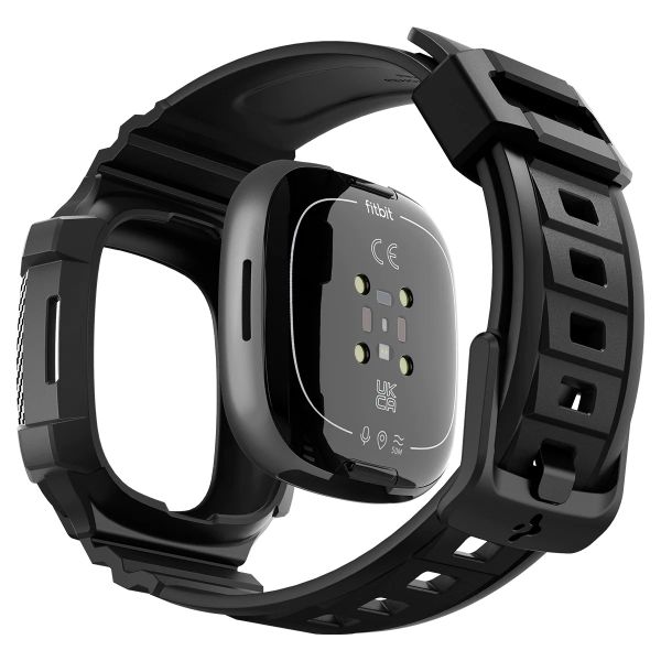 Spigen Rugged Armor™ Pro Case für die Fitbit Versa 4 / Sense 2 - Schwarz