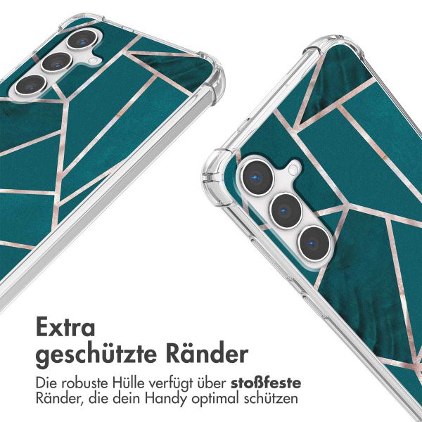 imoshion Design Hülle mit Band Samsung Galaxy S24 Plus - Petrol Green Graphic