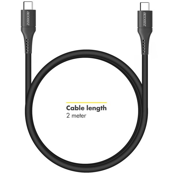 Accezz USB-C auf USB-C-Kabel für das iPhone 15 Plus - 2 m - Schwarz