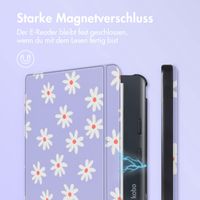 imoshion Design Slim Hard Case Sleepcover mit Stand für das Kobo Libra Colour / Tolino Vision Color - Flowers Distance