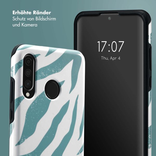 Selencia Vivid Back Cover Huawei P30 Lite - Colorful Zebra Pine Blue