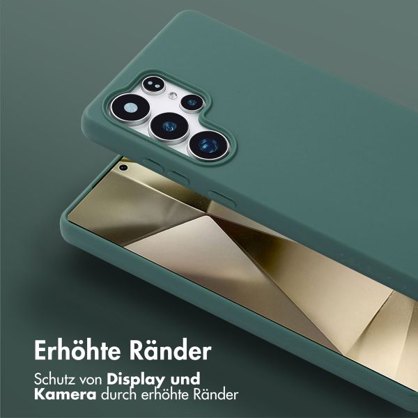 Selencia SilikonHülle mit abnehmbarem Band Samsung Galaxy S25 Ultra - Dunkelgrün