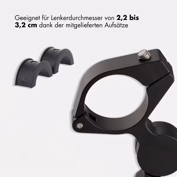 imoshion Aluminium Fahrrad-Handyhalterung - 360° drehbar - Leichtgewicht - Universell - Schwarz