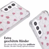 imoshion Design Hülle mit Band Samsung Galaxy S21 FE - Dusty Rose Connected Hearts