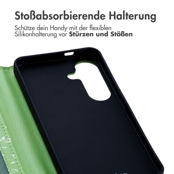 imoshion Design Klapphülle für das Samsung Galaxy S25 - Green Flowers