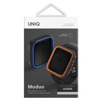 Uniq Moduo Apple Watch Hülle mit austauschbarem Rahmen für die Apple Watch 4-9 / SE - 44/45 mm - Smoke (Orange/Blue)