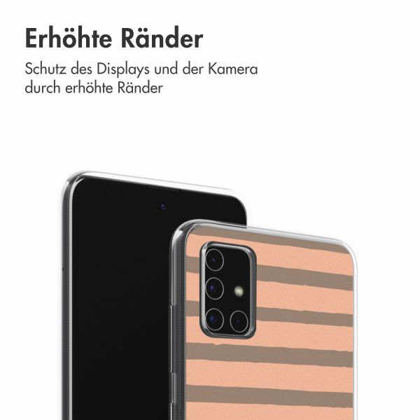imoshion Design Hülle Samsung Galaxy A51 - Striped peach reverse