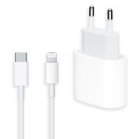 Apple Set Lightning | USB-C Power Adapter 20 Watt + USB-C auf Lightning Kabel - 1 Meter - Weiß