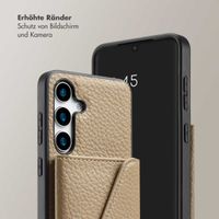 Selencia Sera Kordel-Hulle mit Kartenhalter-Umschlag für das Samsung Galaxy S25 - Beige