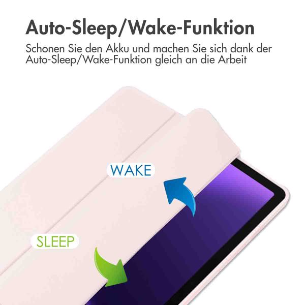imoshion Trifold Hardcase Klapphülle Samsung Galaxy Tab S9 11.0 Zoll / Tab S10 FE / S9 FE 10.9 Zoll - Rosa