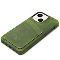 Wachikopa Full Wrap C.C. Back Cover mit 2 Kartenhaltern für das Apple iPhone 13 - Forest Green