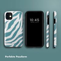 Selencia Vivid Back Cover Apple iPhone 11 - Colorful Zebra Pine Blue