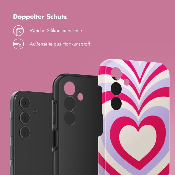 Selencia Vivid Back Cover Samsung Galaxy A15 (5G) - Double Hearts Rubine Red Lilac