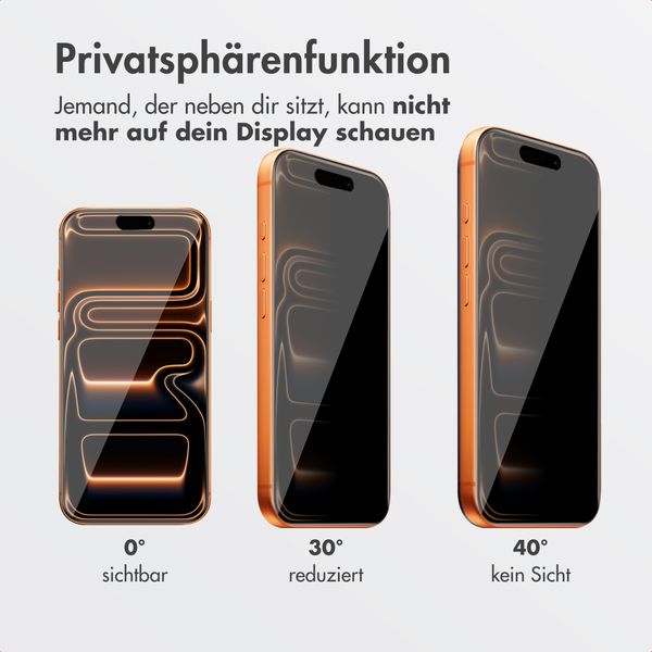 Accezz Sichtschutz-Schutzglas mit Applikator Apple iPhone 17 Pro Max