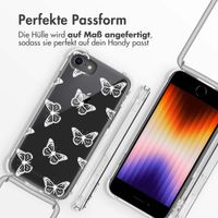 imoshion Design Hülle mit Band für das iPhone SE (2022 / 2020) / 8 / 7 - Butterfly