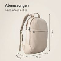 Accezz Leather Laptop Rucksack 16 Zoll - Beige