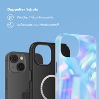 Selencia Vivid Tough Back Cover mit MagSafe für das iPhone 14 - Holographic Blue Dream