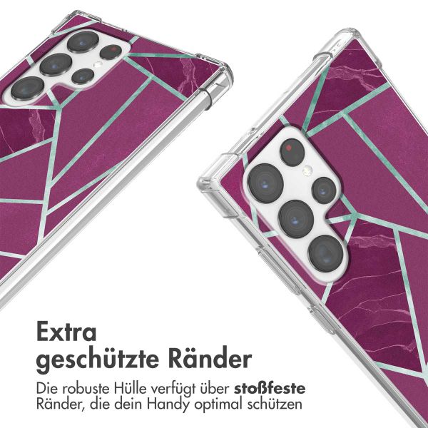 imoshion Design Hülle mit Band für das Samsung Galaxy S22 Ultra - Bordeaux Graphic