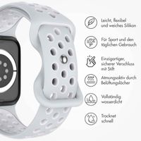 imoshion Sportarmband⁺ für das Apple Watch Series 1 bis 11 / SE / Ultra (44/45/46/49 mm) - Größe S/M - Pure Platinum & White