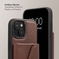 Selencia Sera HandyHülle mit Kordel und Umschlag-Kartenhalter Apple iPhone 15 - Chocolate Brown