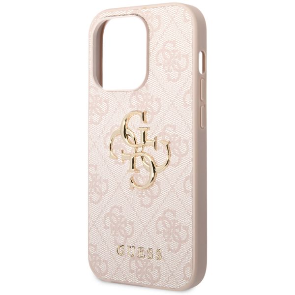 Guess 4G Metal Logo Back Cover für das iPhone 14 Pro - Rosa