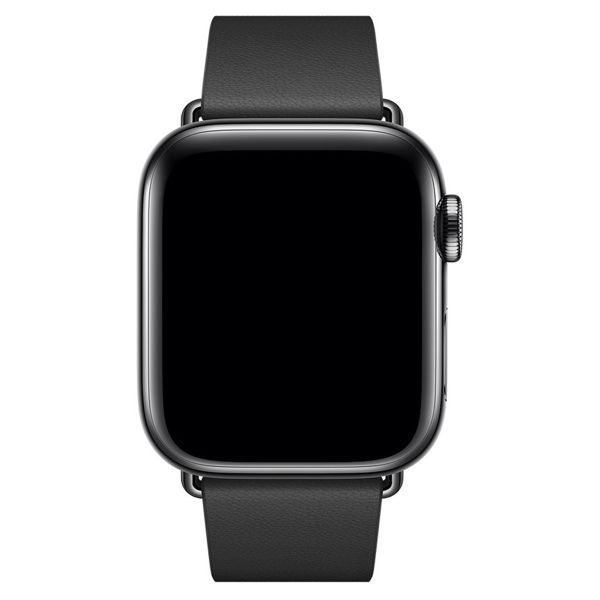 Apple Leather Band Modern Buckle für die Apple Watch Series 1 bis 9 / SE (38/40/41 mm) | Series 10 (42 mm) - Größe S - Schwarz