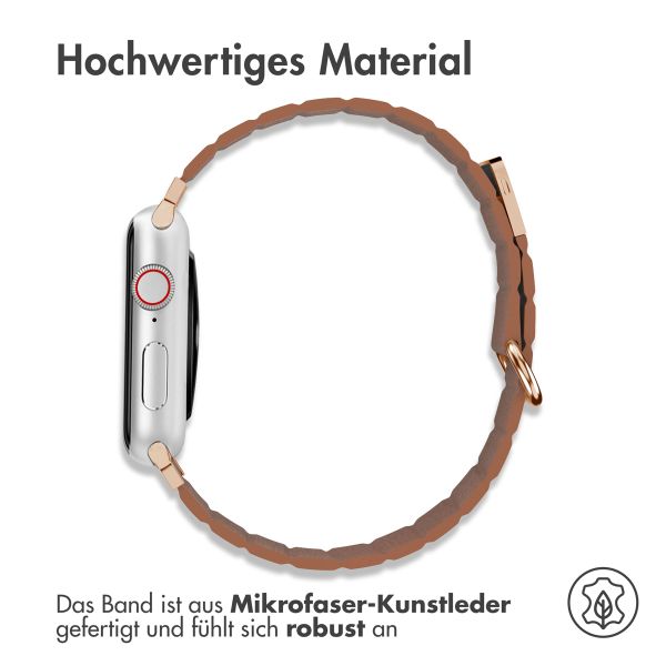 imoshion Magnetlederarmband für Apple Watch Series 1 t/m 9 / SE (38/40/41 mm) | Series 10 / 11 (42 mm) - Braun