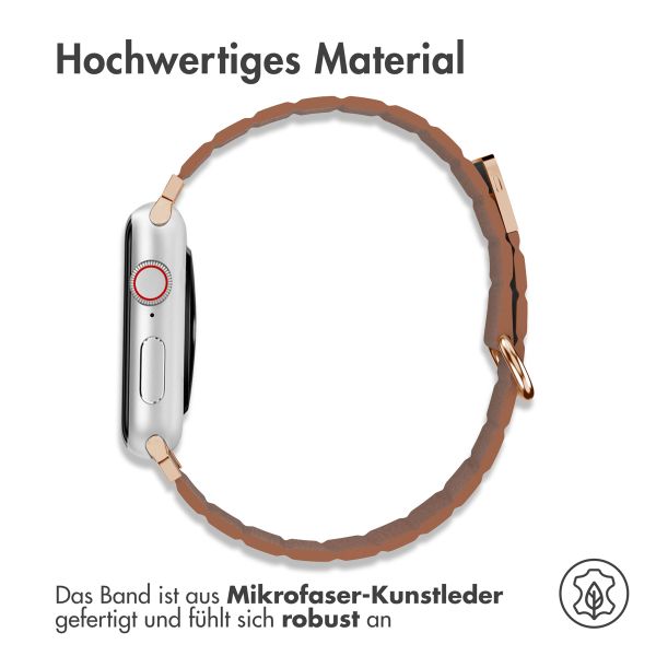 imoshion Magnetlederarmband für das Apple Watch Series 1-9 / SE - 38/40/41 mm / Series 10 - 42 mm - Braun