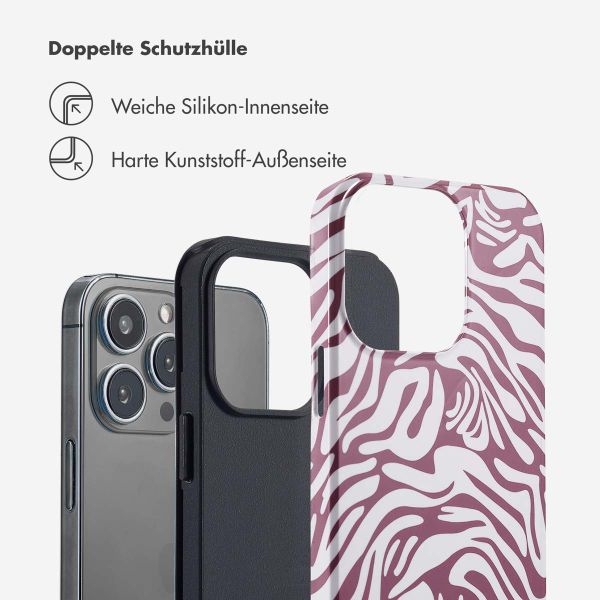 Selencia Vivid Tough Back Cover für das iPhone 13 Pro - Trippy Swirl Dark Rose