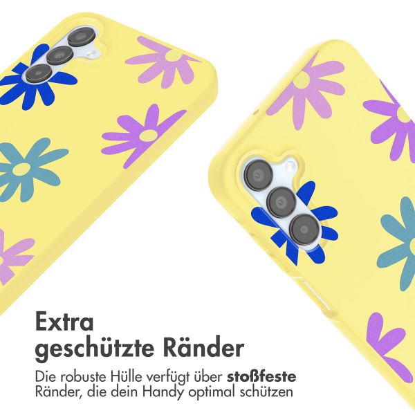 imoshion SilikonHülle design mit Band Samsung Galaxy A15 (5G/4G) - Yellow Flower Distance