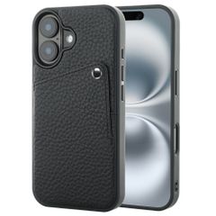 Selencia Riva Back Cover mit Kartenfach Apple iPhone 16 - Schwarz