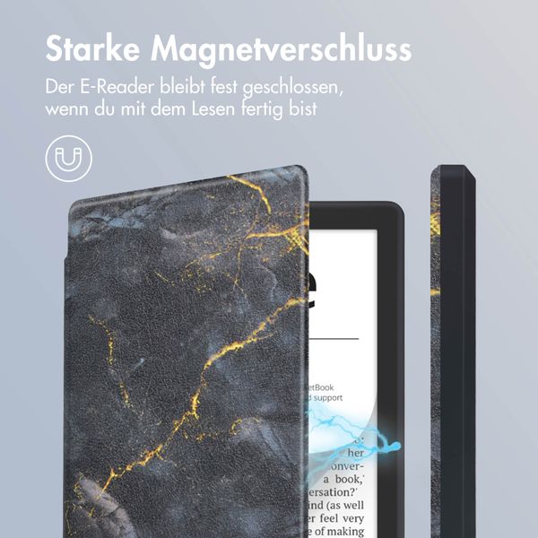 imoshion Design Slim Soft Case Sleepcover Pocketbook Verse / Verse Pro / Verse Pro Color / Vivlio Light / Light HD - Black Marble