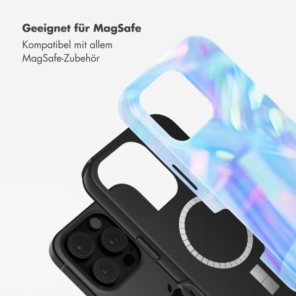 Selencia Vivid Tough Back Cover mit MagSafe für das iPhone 16 Pro - Holographic Blue Dream